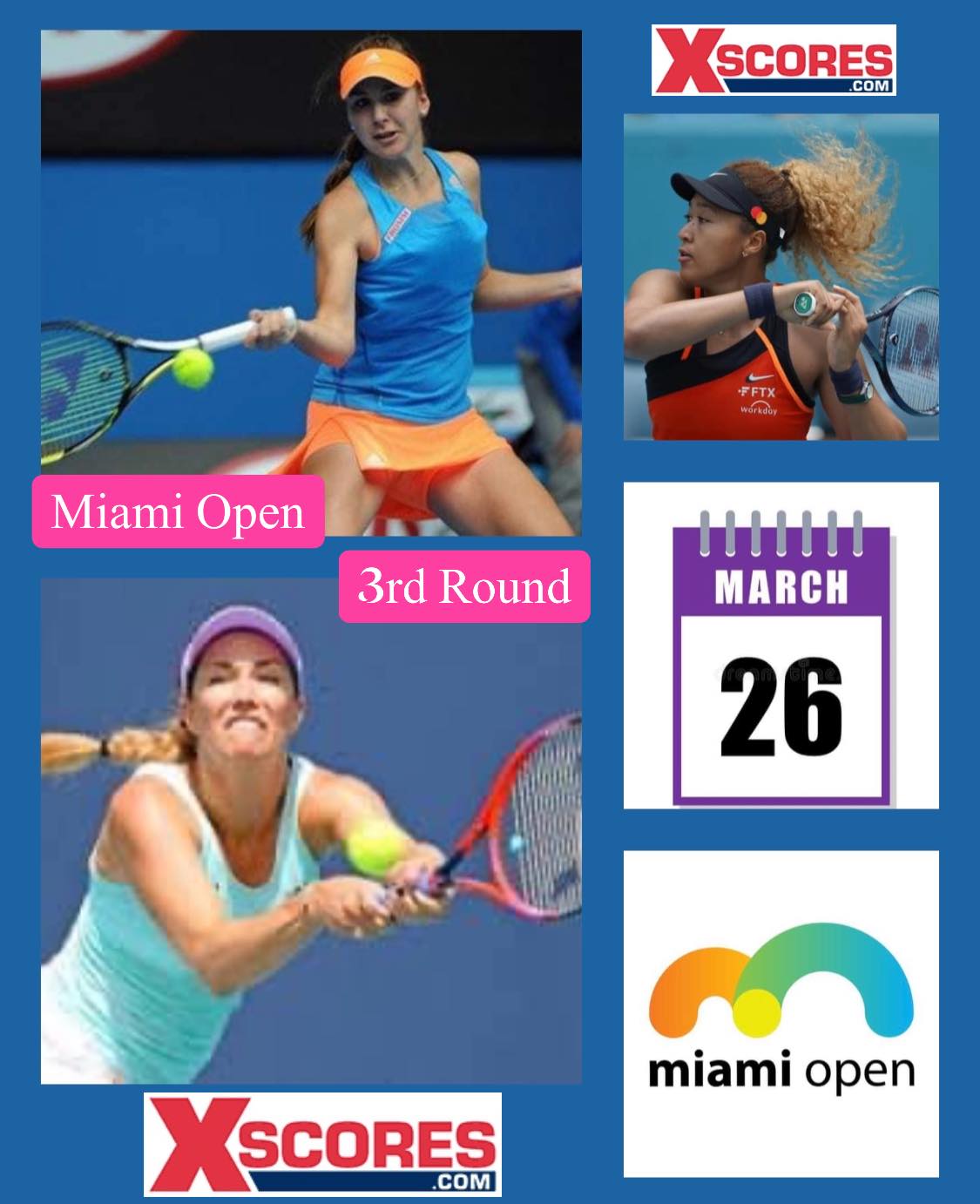 Tennis WTA Tour 1000 Miami Open Sat 26 March 2022 Xscores News